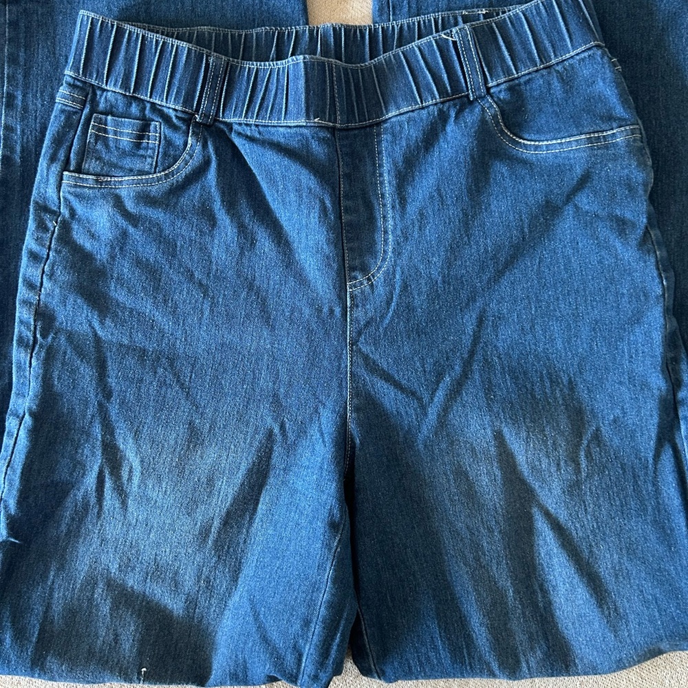 Stylish Elastic Waist Cropped Denim Jeans
